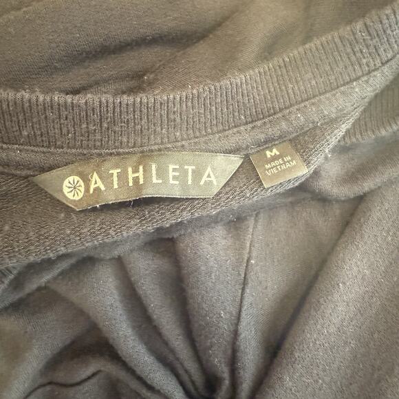 Athleta Nirvana Twist Front Top Sz MED Black Loungewear Athleisure Soft Tunic - Picture 6 of 11